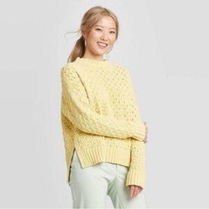 a new day Women’s Yellow Knitted Turtleneck Sweater